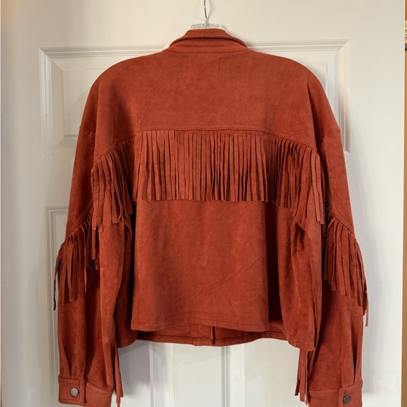 Altar'd State Rust Suede Fringe Jacket - Picture 2 of 5